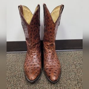 Western Cowboy Boots Embossed leather (Ostrich)